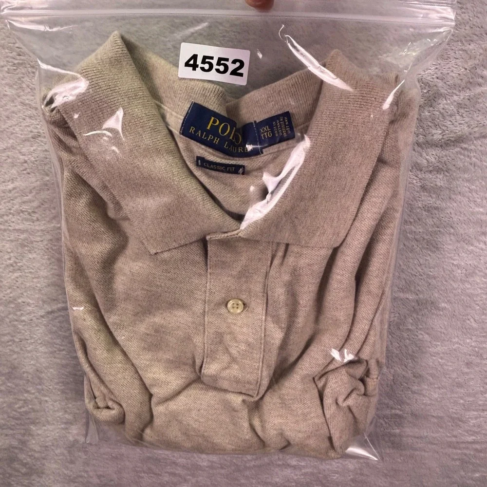 Polo Ralph Lauren Mens Polo XXL Tan Heather Classic Fit Short Sleeve Pony Logo